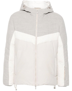 Пуховик с контрастными вставками, серый Eleventy