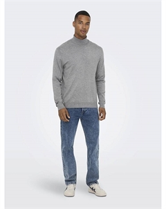 Пуловер Rollkragen, светло-серый Only & sons