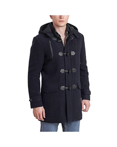 Мужской дафлкот Tyson из смесовой шерсти с пуговицами, темно-синий Bgsd