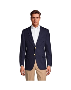 Мужской пиджак приталенного кроя с мешком-мешком Lands End, цвет Deep Navy Lands' end