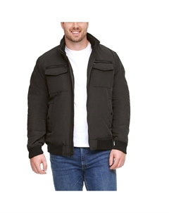 Водостойкий бомбер средней плотности Big & Tall, черный Tommy hilfiger