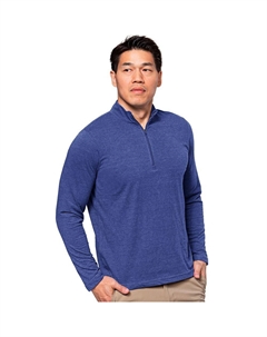 Мужской пуловер с молнией без четверти Peak, цвет Bright Blue Antigua