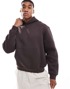 Тяжелая объемная толстовка свободного кроя темно-коричневого цвета из ткани с аквалангом DESIGN Asos