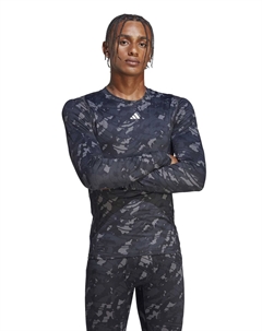 Блуза Performance Techfit Allover Print Training, черный Adidas