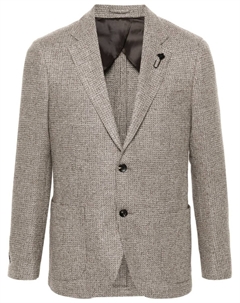 Вязаный однобортный пиджак, коричневый Lardini