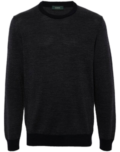 Свитер с узором шеврон, синий Zanone