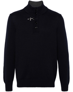 Свитер с высоким воротом из натуральной шерсти, синий Fay