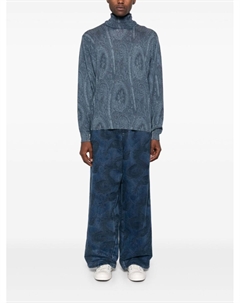 Жаккардовый свитер с узором пейсли, синий Etro