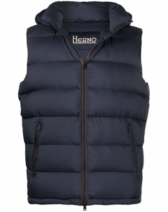 Стеганый жилет с капюшоном, синий Herno