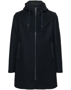 Пальто с капюшоном и логотипом, синий Herno