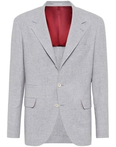 Однобортный пиджак, серый Brunello cucinelli