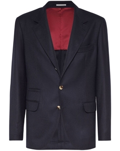 Однобортный кашемировый пиджак, синий Brunello cucinelli