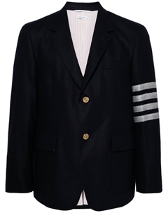 Фирменный неконструкционный блейзер с полосками 4-Bar, синий Thom browne