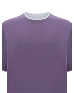 Футболка с круглым вырезом, фиолетовый Brunello cucinelli