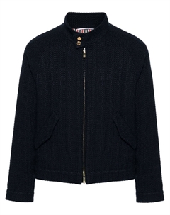 Твидовый бомбер с полосками RWB, синий Thom browne