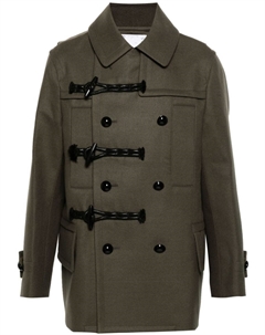 Шерстяное дафлкот, зеленый Sacai