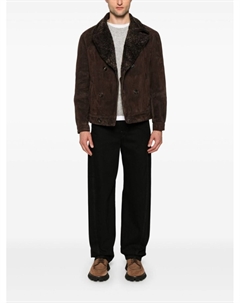 Двубортная дубленка, коричневый Brunello cucinelli