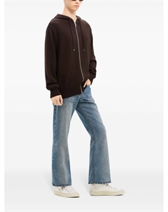 Courrèges шерстяное худи на молнии, коричневый Courreges