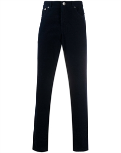 Вельветовые брюки чинос прямого кроя, синий Brunello cucinelli