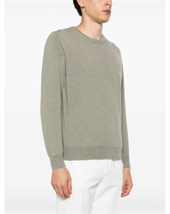 Кашемировый джемпер с круглым вырезом, зеленый Brunello cucinelli