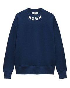 Толстовка с высоким воротником и логотипом, синий Msgm