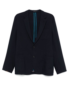 Шерстяной блейзер с накладными карманами, синий Paul smith