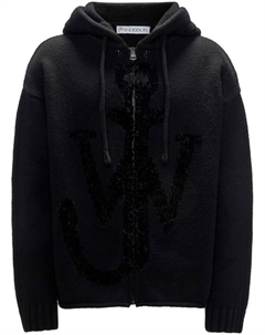 Толстовка с капюшоном на молнии с логотипом якоря, черный Jw anderson