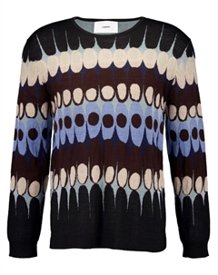 Джемпер с круглым вырезом из жаккарда, синий Commas