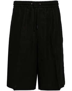 Льняные шорты с завязками на талии, черный Paul smith