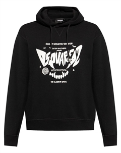 Хлопковая толстовка с логотипом, черный Dsquared2