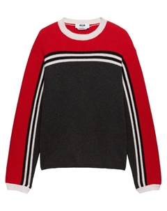 Полосатый джемпер в стиле колор-блок, серый Msgm