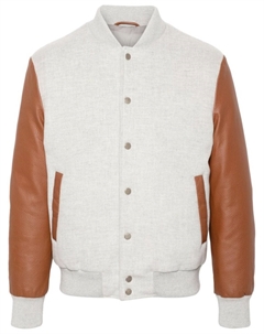 Бомбер со вставками, серый Eleventy