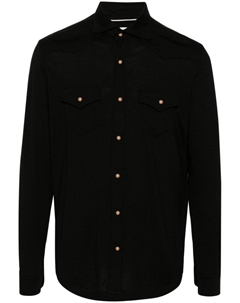 Рубашка со срезанным воротником, черный Eleventy