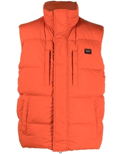 Дутый жилет с нашивкой-логотипом, оранжевый Paul & shark