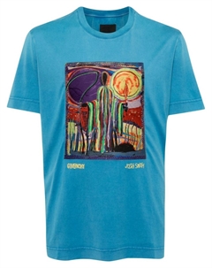 Футболка с графичным принтом из коллаборации с Josh Smith, синий Givenchy
