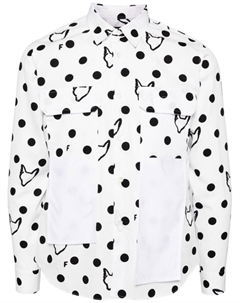 Black Comme Des Garçons рубашка в горох, белый Comme des garçons black