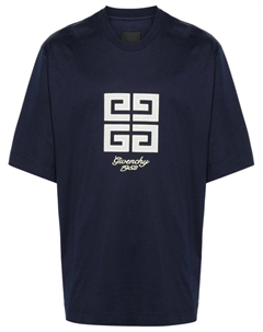 Футболка из хлопка с мотивом 4G, синий Givenchy