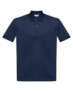 Хлопковое поло с вышитым логотипом, синий Alexander mcqueen