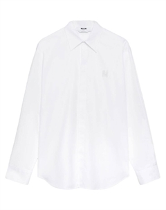 Рубашка с длинными рукавами и аппликацией логотипа, белый Msgm