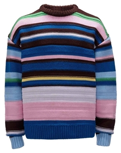 Полосатый джемпер с приспущенными плечами, синий Jw anderson