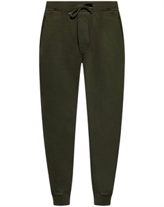 Хлопковые спортивные брюки с заниженным шаговым швом, зеленый Dsquared2