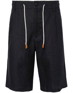 Льняные шорты с кулиской, синий Eleventy