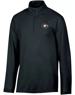 Мужская черная рубашка-пуловер с молнией 1/4 Georgia Bulldogs Champion