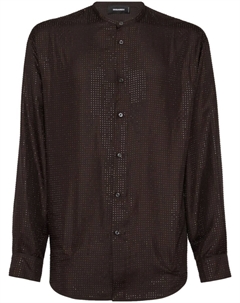 Рубашка с воротником-стойкой и перфорацией, коричневый Dsquared2