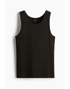 Майка в рубчик облегающего кроя, черный H&m