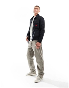 Черная куртка-рубашка на молнии HUGO Emmond Hugo red