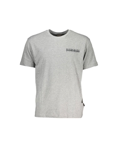 Шикарная серая футболка с круглым вырезом и логотипом Napapijri