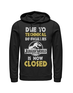 Мужской пуловер с капюшоном и рисунком «Мир Юрского периода Технические трудности», черный Licensed character