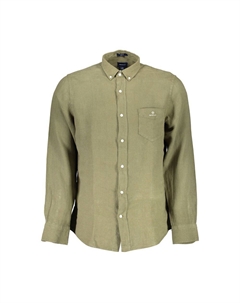 Зеленая льняная мужская рубашка Gant
