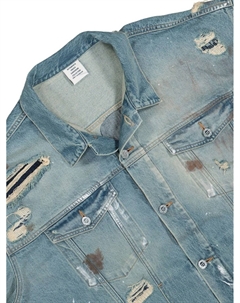 Джинсовая куртка с рваными деталями, синий Vetements